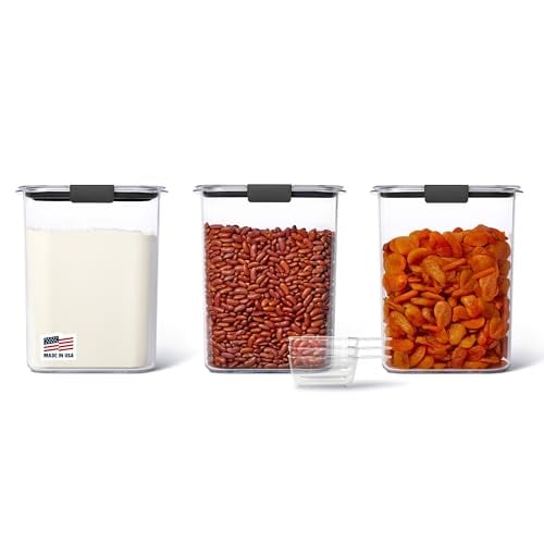 Rubbermaid Brilliance Airtight Food Storage Containers w/ Lids & Scoops 3-Pack 16-Cup