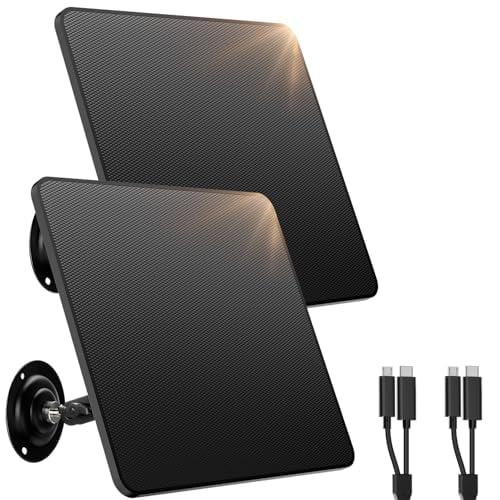 Solar Panel for Security Cameras - 2-Pack