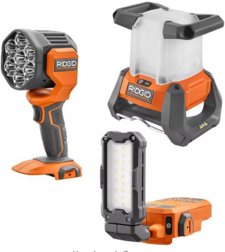 Ridgid 18V Cordless 3-Tool Lighting Combo Kit
