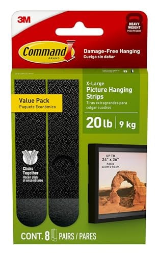 Command 8-Pairs 20-lb XL Picture Hanging Strips (Black) Deal