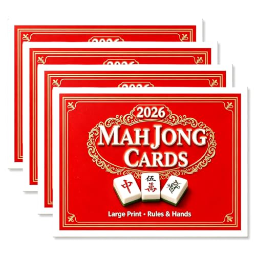 Mah Jong Card, Large Print for American Rules - 4Pcs Deal