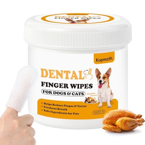 Dog Dental Finger Wipes 50-Count (Chicken)