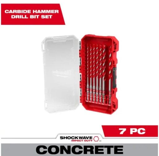 Milwaukee Shockwave Carbide Hammer Drill Bit Kit (7-Piece) Deal
