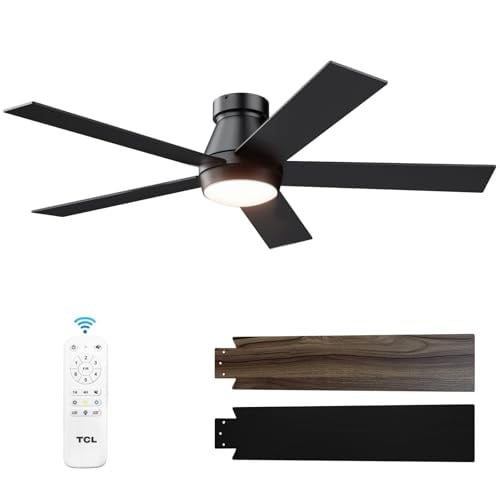 TCL 52" Ceiling Fan with Lights, Black Flush Mount Deal