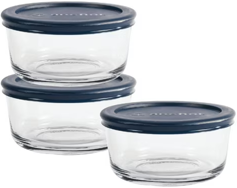 3-Pack 2-Cup Anchor Hocking Round Glass Food Storage Containers w/ Lids Deal