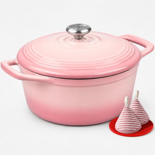 Overmont 5.5QT Enameled Cast Iron Dutch Oven