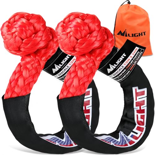 Nilight 2-Pack 1/2" x 24" Synthetic Soft Shackles w/ 56,000 LBS Breaking Strength