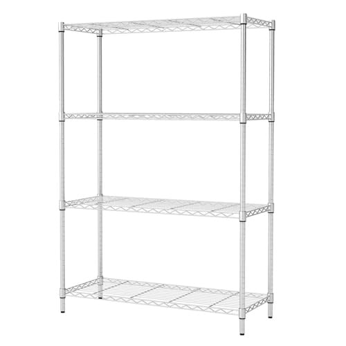 BestOffice 4-Tier Wire Storage Shelves 36x14x54 Chrome