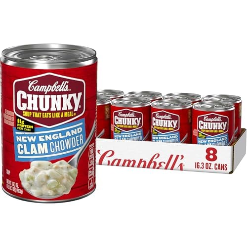 Campbell’s Chunky New England Clam Chowder 16.3 Oz Can (Case of 8) Deal
