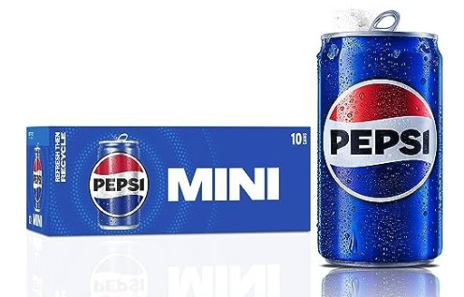 Pepsi Cola Soda Pop, 7.5oz Mini Cans (10 Pack)