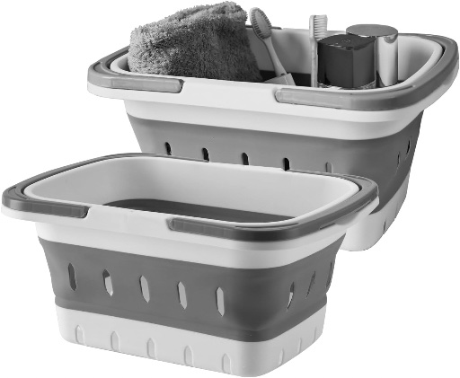 2-Pack  Shower Caddy Basket & 2-Pack Foldable Wash Basin