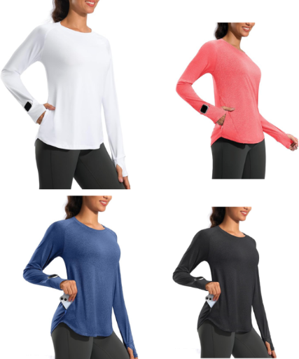 G Gradual Long Sleeve Quick Dry Lightweight Workout Top W/Zipper Pocket Deal