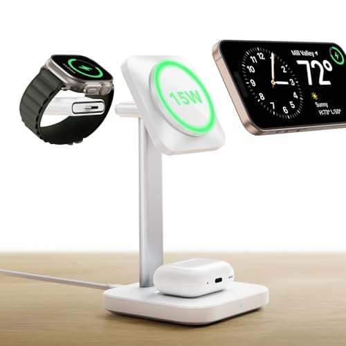 ESR 3 in 1 Wireless Charging Station 15W MagSafe Charger Stand (White) Deal