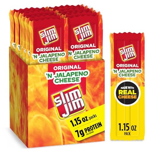 Slim Jim Meat Jerky Sticks & Jalapeño Cheese 14-Count Deal