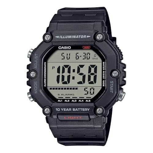 Casio AE-1600H Series Black 10-Year Battery LED Illuminator Digital Watch Deal