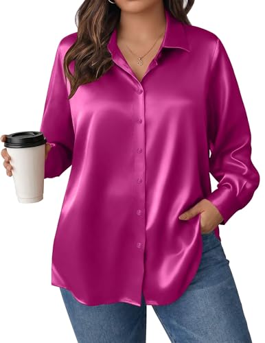 IN’VOLAND Plus Size Satin Blouse Deal