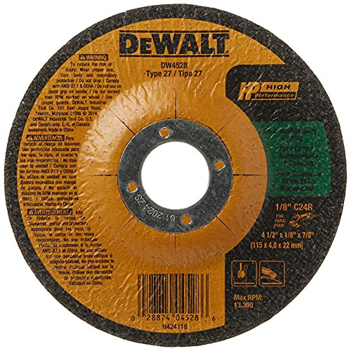 Dewalt Concrete Masonry Cut Off Wheel 4-1/2" x 1/8" x 7/8"