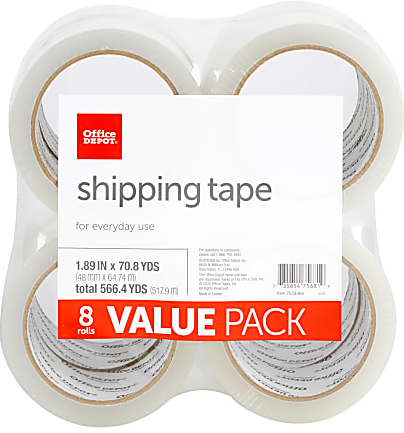 Office Depot Brand Shipping Packing Tape 8-Roll Pack