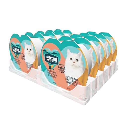 (Prime Deal) A Strong Heart Split Cup Wet Cat Food Roasted Turkey Entree 2.6 oz Split Cups 20 Servings (Pack of 10) Deal