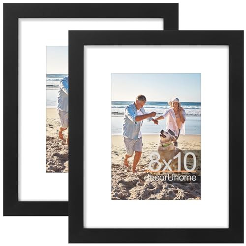 DecorUhome 8x10 Picture Frame 2-Pack (Black)