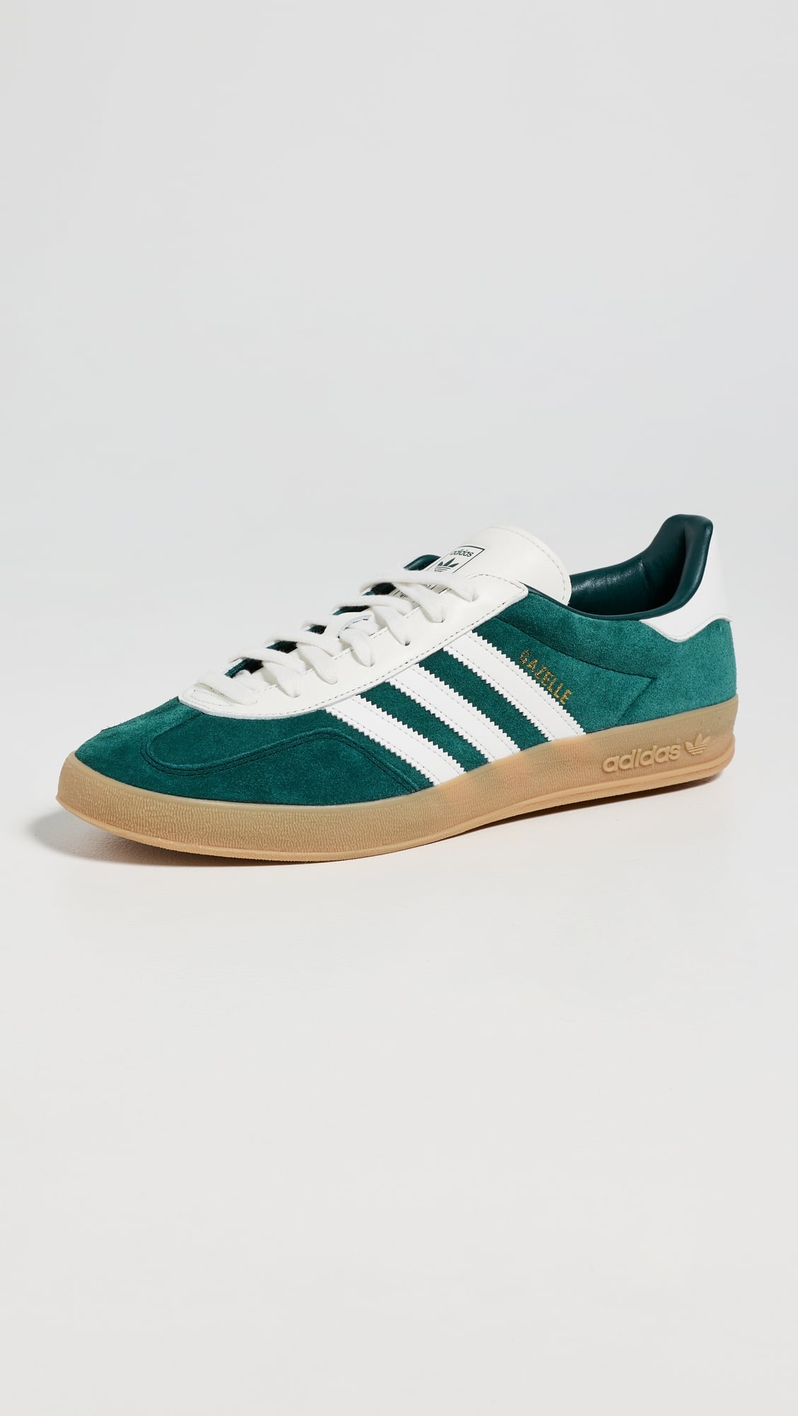 adidas Men's Gazelle Indoor Sneakers (Aurora Ivy/White/Gum) Deal