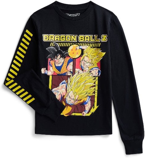 Dragon Ball Z Boys Graphic Tee Long Sleeves Black XS-2XL Deal