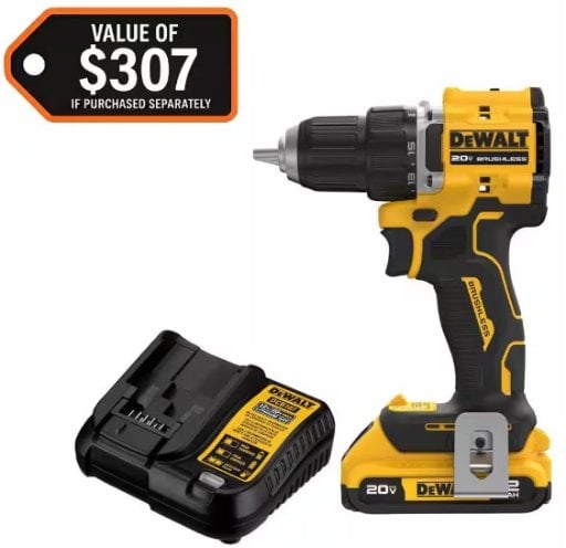 DEWALT Atomic 20V 1/2 in. Drill/Driver Kit with 2.0Ah Battery