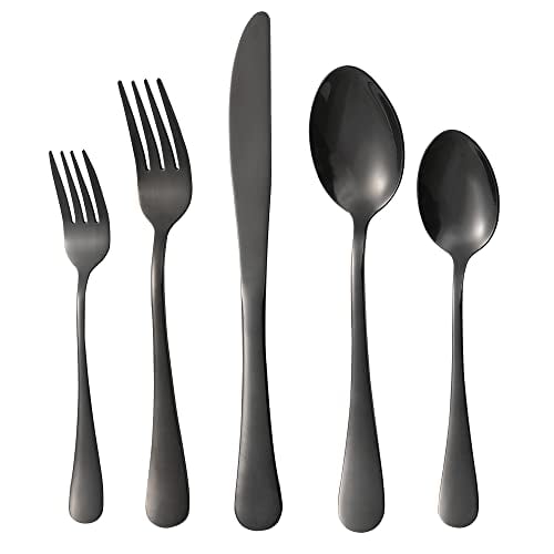 Black Silverware Set for 8 - 40 Pieces Deal
