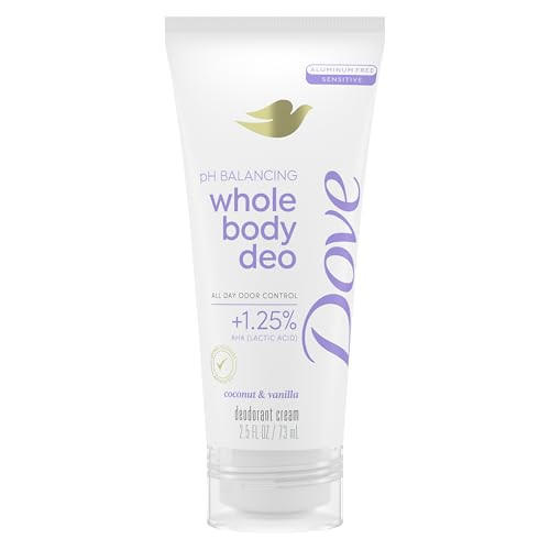 2.5-Ounce Dove Whole Body Deo pH Balancing Deodorant Cream for Women (Coconut & Vanilla)