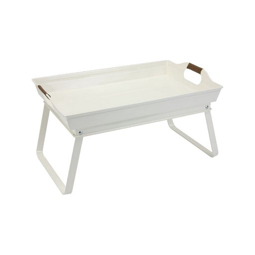 Better Homes & Gardens Galvanized Steel Folding Bed Serving Tray (Vanilla White)