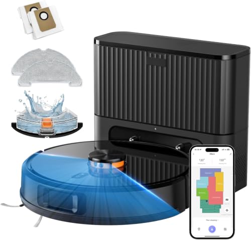 VONKO Robot Vacuum and Mop 8000Pa Self-Emptying LiDAR Navigation