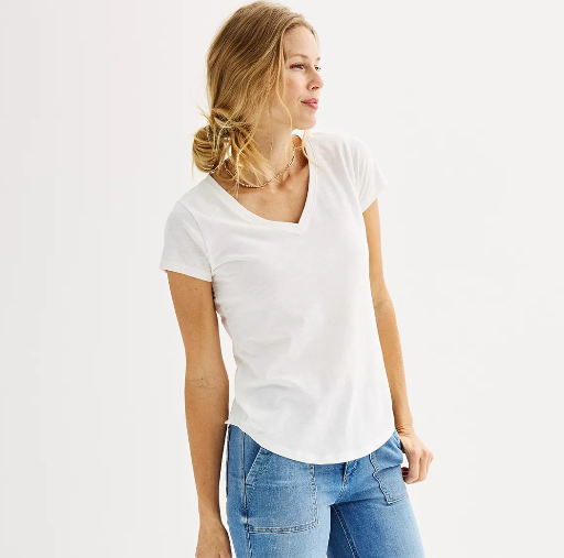 Sonoma Goods For Life Everyday Short Sleeve V-Neck Tee Deal