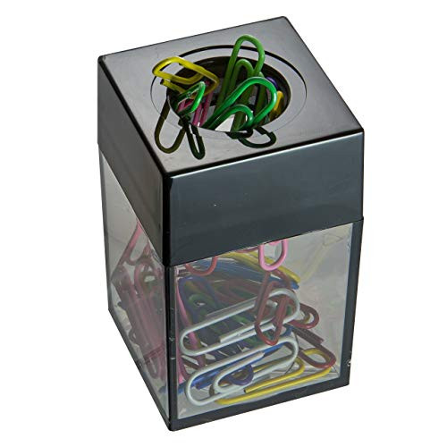 Officemate Magnetic Clip Dispenser (100-Clip Capacity, Black/Smoke)