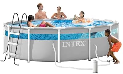 INTEX 14ft x 42in Prism Frame Clearview Premium Above Ground Pool Set Deal