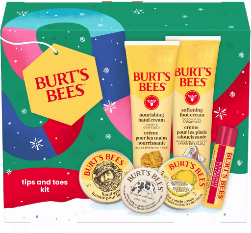 Burt's Bees Tips and Toes Holiday Stocking Stuffer Gift Set 6-Piece