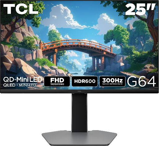 TCL G64 Series 25" FHD 300Hz QD-Mini LED Gaming Monitor
