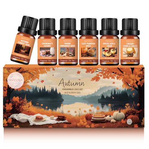 Fall Essential Oils Set, 6 x 10 mL Fall Scents for Diffuser Deal