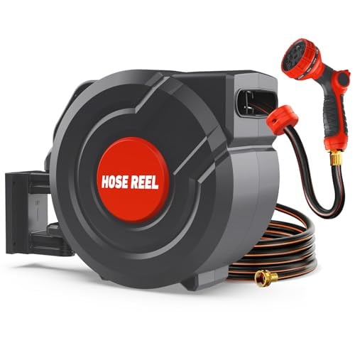 Retractable Garden Hose Reel 1/2 Inch 100 FT Wall-Mounted Deal