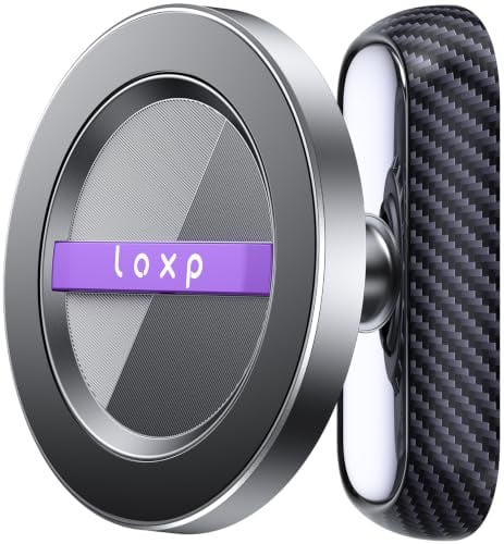 LOXP 360° Rotating MagSafe-Compatible Magnetic Golf Cart Phone Mount (Black or Carbon Fiber)