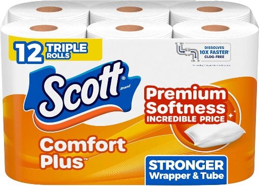 Scott ComfortPlus Toilet Paper Triple Rolls 3 x 12-Pack 231-Sheets Deal