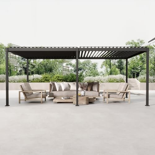 (Prime Deal) MIRADOR 80S Louvered Pergola 10' x 20'
