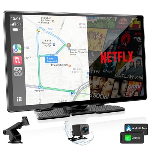 Volam 9" CarPlay Voice Control Touch Screen with Built-In Netflix & Youtube and Backup Camera