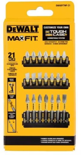 DeWalt MAXFIT 1 in. & 2 in. Carbon Steel Driving Bit Set (21-Pieces)