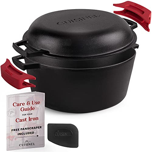 Cuisinel Cast Iron Dutch Oven 7-Quart Pre-Seasoned