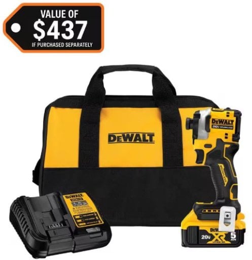 DeWalt ATOMIC 20V MAX 1/4 in. Brushless Impact Driver Kit with 5 Ah Battery