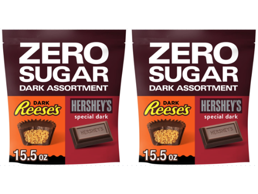 Hershey's And Reese's Zero Sugar Assorted Dark Chocolate Candy Variety Bag 15.5 oz (2-Pack)
