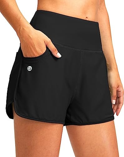 G Gradual Women's High Waisted Swim Board Shorts w/ Pockets 3" Inseam Deal