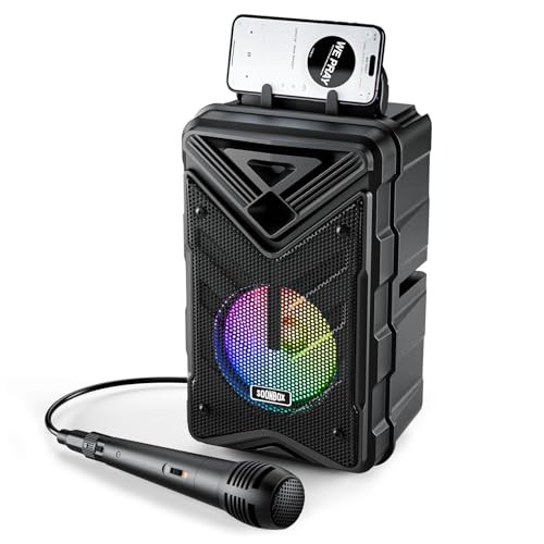 Portable Bluetooth Karaoke Speaker with Microphone & RGB Light