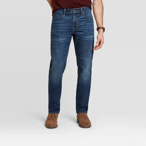 Goodfellow & Co Men's Mid Rise Relaxed Leg Athletic Fit Ankle Jeans Deal