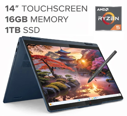 Lenovo IdeaPad 5 14" Touchscreen Laptop AMD Ryzen AI 5 340 16GB DDR5 1TB SSD